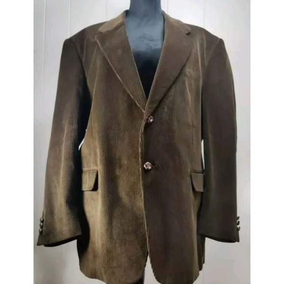 calvin america mens Corduroy blazer 44R Chocolate Brown 2 Button - Picture 1 of 15